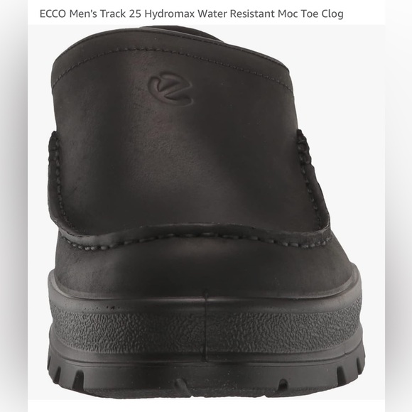 ECCO MENS TRACK 25 HYDROMAX BLACK NUBUCK WATER RESISTANT MOC TOE CLOG SIZE 8-8.5 - Picture 7 of 11